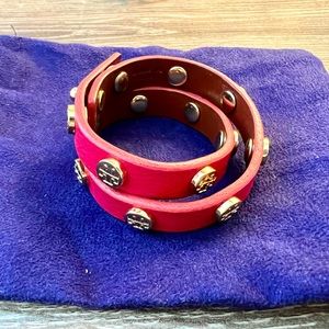 Tory Burch Double Leather Wrap Bracelet